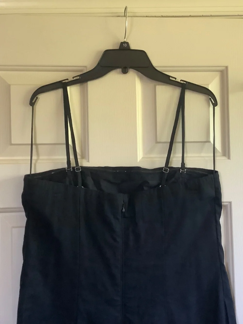 Abercrombie & Fitch Linen Blend Maxi Dress Detachable Straps & Pockets Black SZL